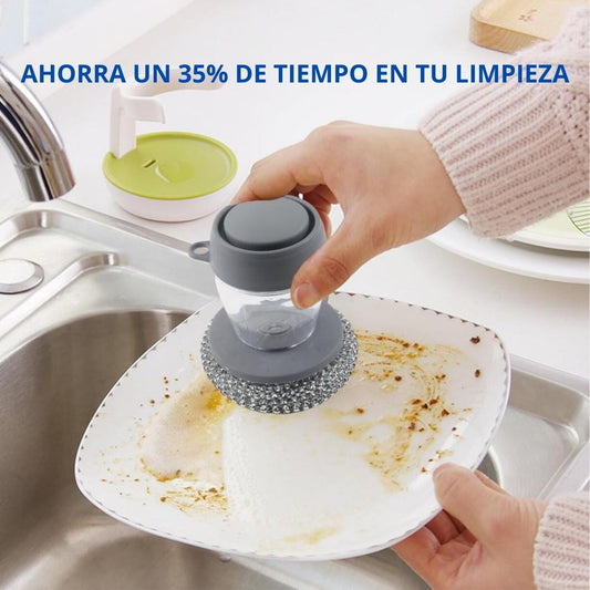 Esponja Softscrub con Dosificador de Jabón para Sartenes, Ollas y Platos
