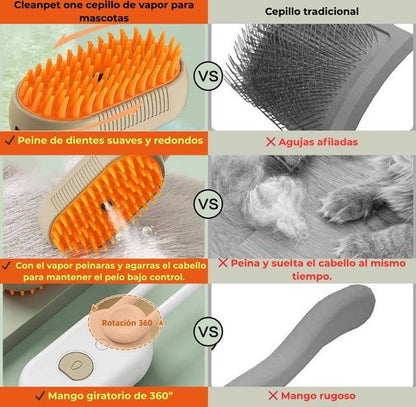 CleanPet One Cepillo de  Vapor Para Mascotas