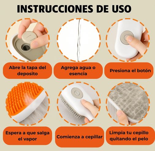 CleanPet One Cepillo de  Vapor Para Mascotas