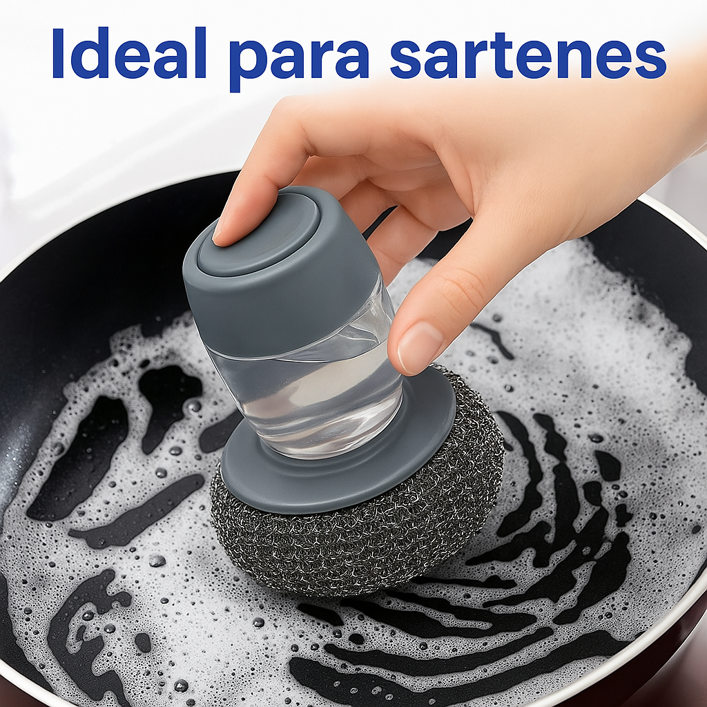 Esponja Softscrub con Dosificador de Jabón para Sartenes, Ollas y Platos