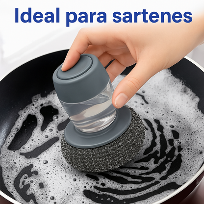 Esponja Softscrub con Dosificador de Jabón para Sartenes, Ollas y Platos