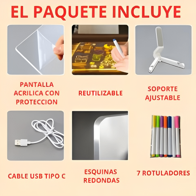 Glowpad kids Pizarra led creativa infantil