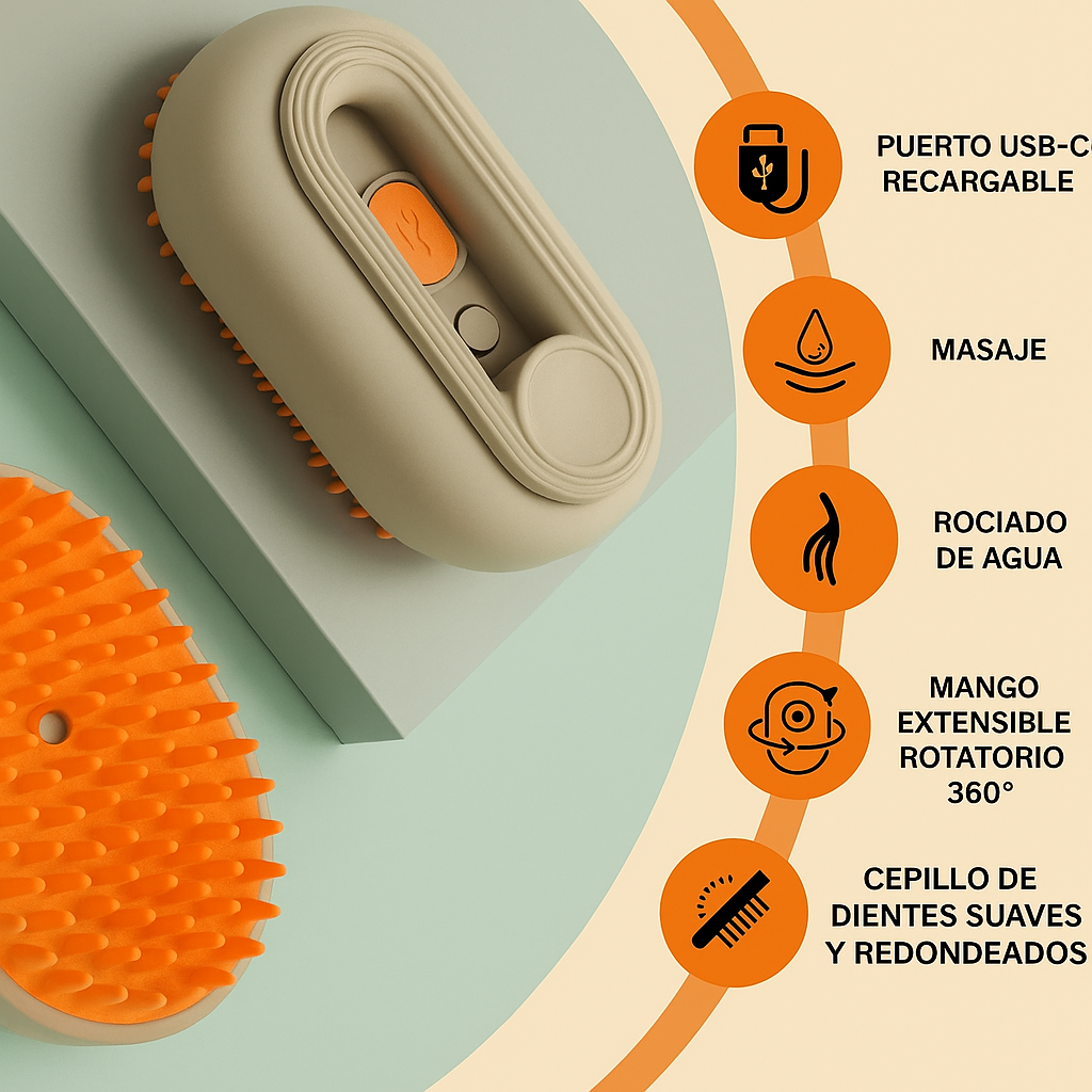 CleanPet One Cepillo de  Vapor Para Mascotas